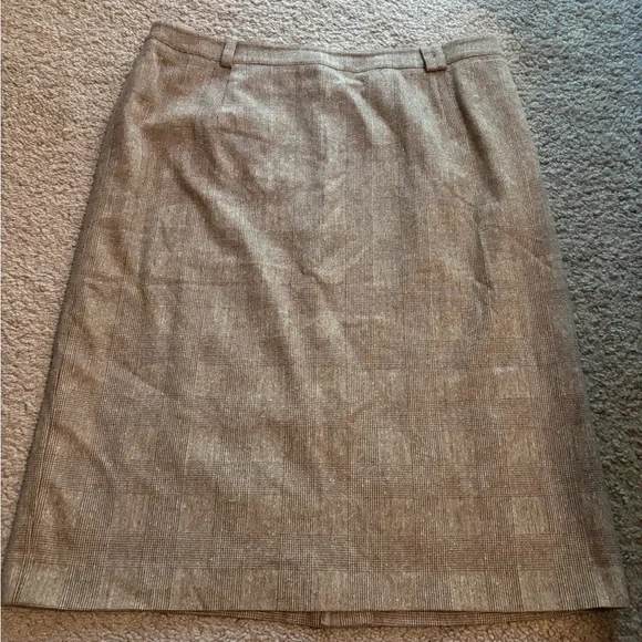 Burberry London Brown Plaid Suit Women Jacket Blazer Pencil Skirt WoolCashmere - Picture 3 of 12